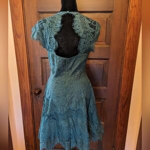 Keyhole back, lace dress